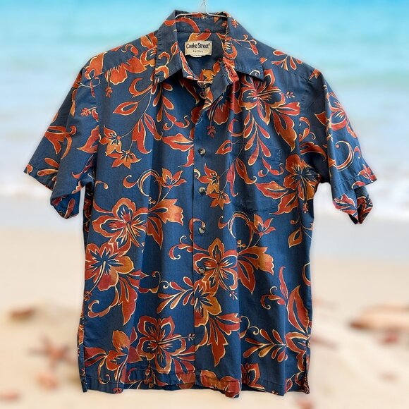Vintage Cooke Street Floral Hawaiian Shirt M Made in Hawaii - Picture 1 of 9